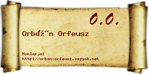 Orbán Orfeusz névjegykártya