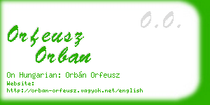 orfeusz orban business card