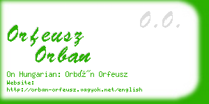 orfeusz orban business card